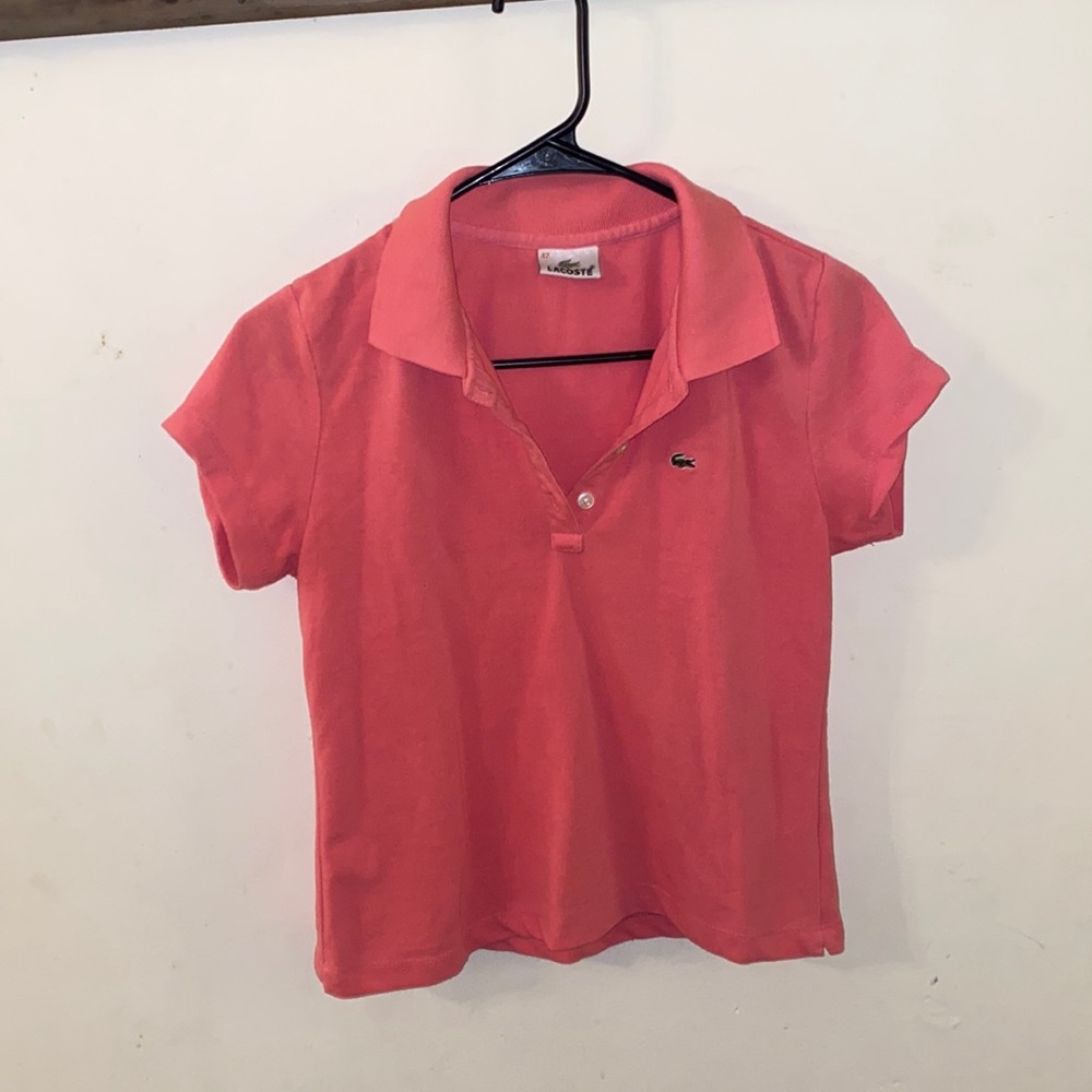 Womens lacoste size 42 pink polo